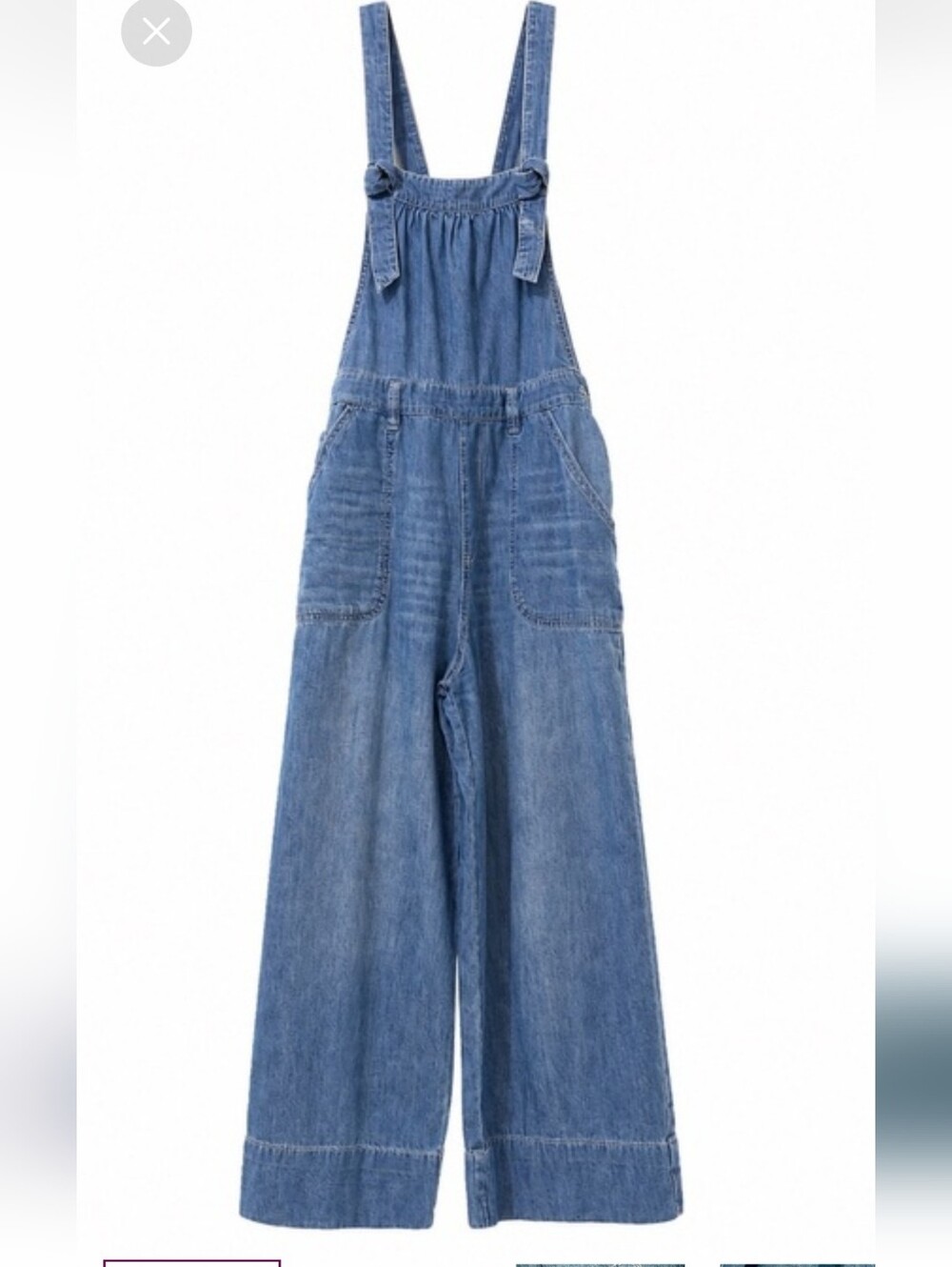 Pilcro by Anthropologie Denim Wide Leg Overalls Size 27 Blue Cotton Jumpsuit